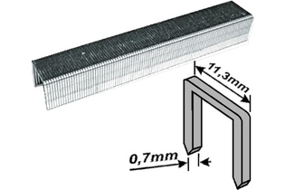 Скобы для степлера закалённые прямоугольные 11,3 мм х 0,7 мм  (узкие тип 53) 12 мм, 1000 шт.