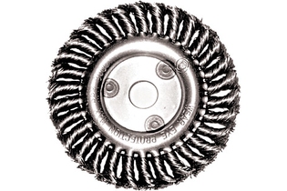 Корщетка-колесо, посадочный диаметр 22,2 мм, стальная витая проволока 125 мм